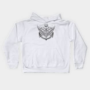 Ship Anchor with Wings Kids Hoodie